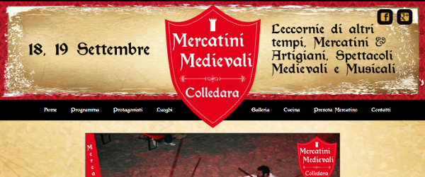 sito web responsive mercatini medievali della pro-loco di colledara