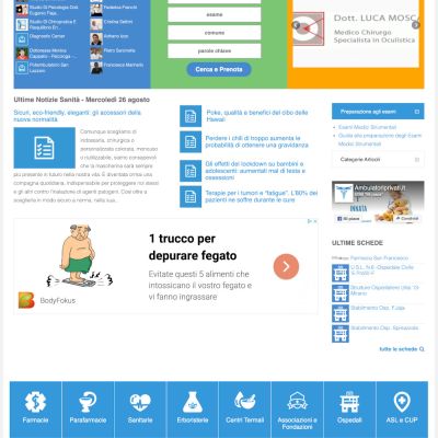 Home Page del sito internet di Ambulatori Privati