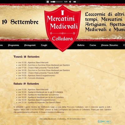 Pagina mercatini medievali del Sito Web Mercatini Medievali di Colledara
