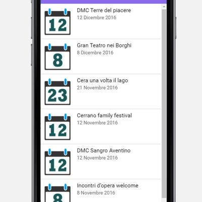 Lista eventi della Mobile App TUDU Abruzzo