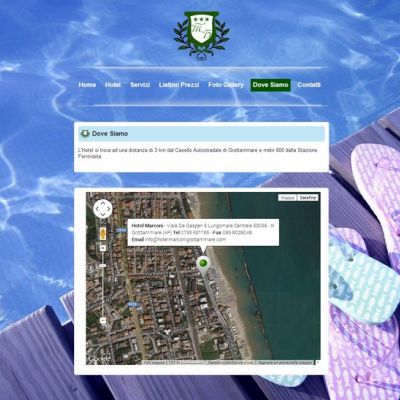 Pagina Dove Siamo del sito internet dell'Hotel Marconi di Grottammare