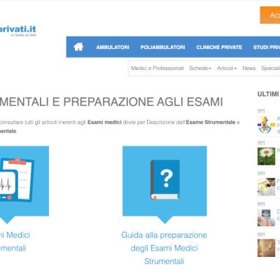 Pagina Esami Strumentali E Preparazione agli Esami del sito internet di Ambulatori Privati