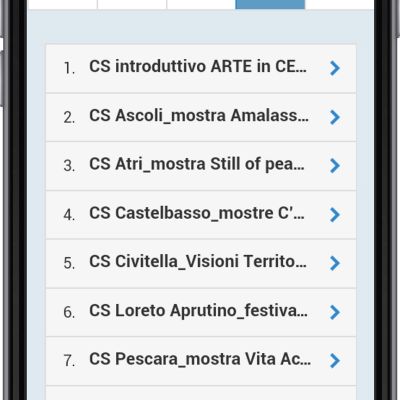 Schermata press Abruzzo e Marche dell'App Arte in Centro