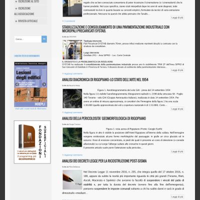 Pagina Articoli del sito internet di Meccanici Terrestri