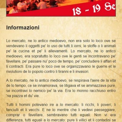 Pagina mercatini medievali del Sito Web Mercatini Medievali di Colledara