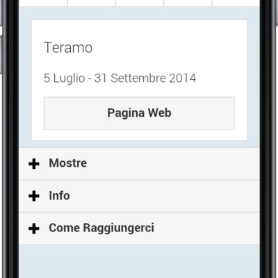 Schermata Teramo dell'App Arte in Centro
