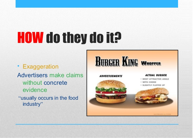 pubblicita ingannevole degli hamburger