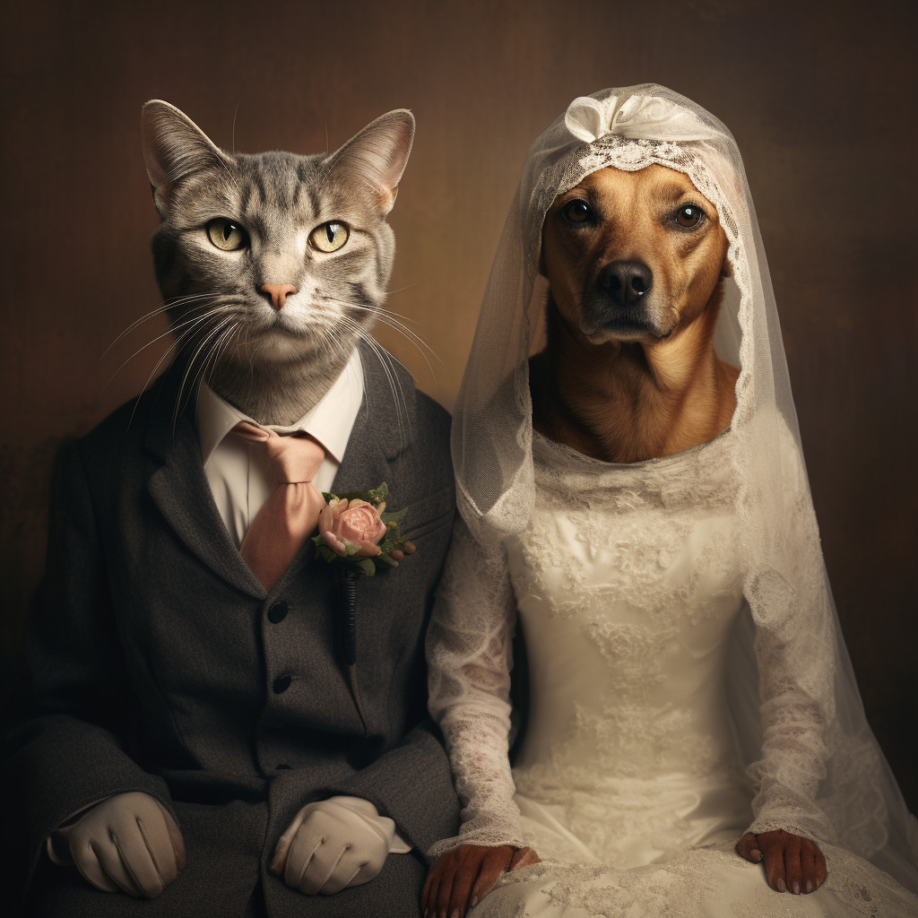 Matrimonio tra cane e gatto