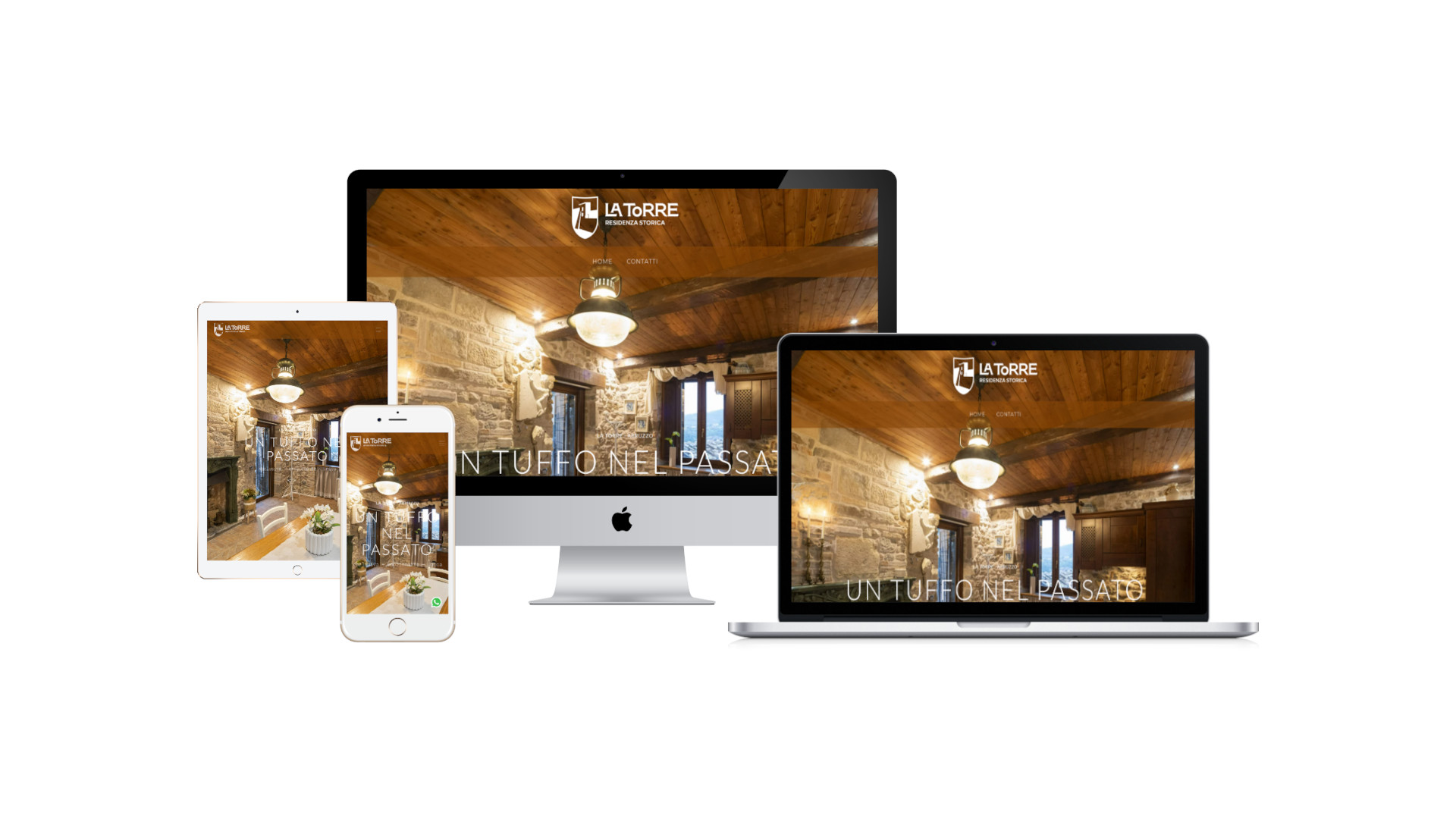 Sito web di Abruzzo Tower visualizzato su computer, tablet e smartphone