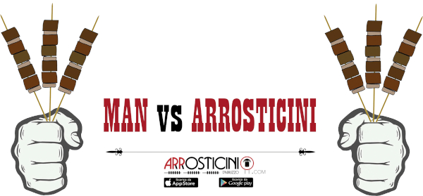 Logo brand Man vs Arrosticini campionato mondiale mangiatori di arrosticini con organizzazione evento comunicazione