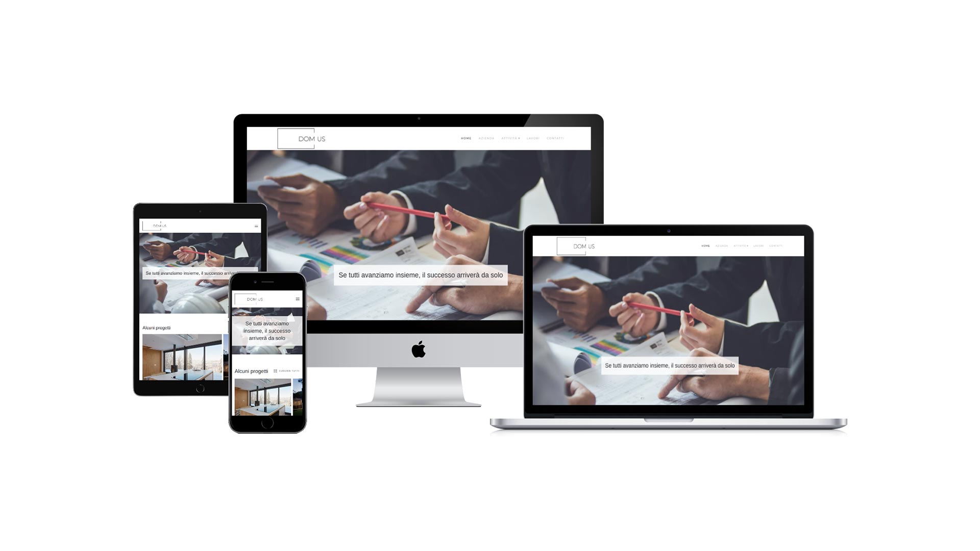 Mockup crossbrowser del Sito Web responsive DOM-US