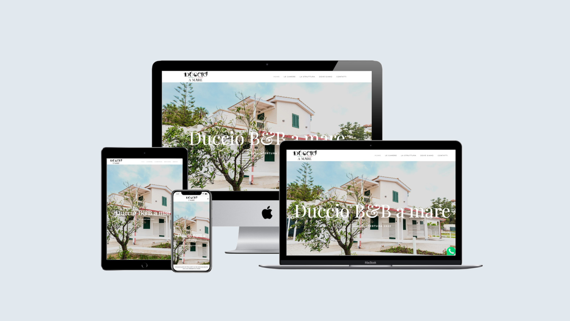 Mockup multidevice della home page del Sito Web Duccio B&B a Mare Vieste