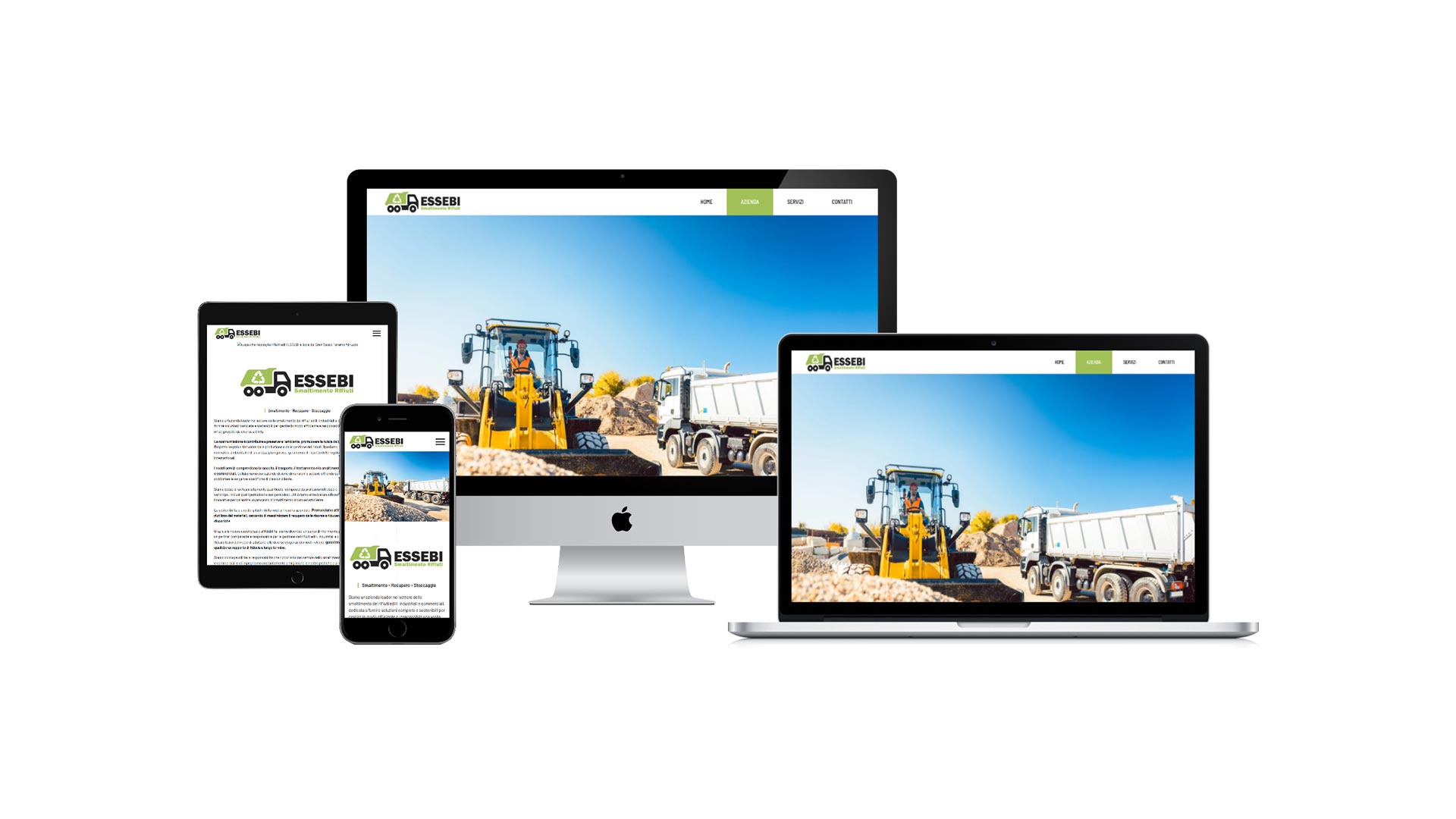 Mockup crossbrowser responsive multidevice del Sito Web ESSEBI di Isola del Gran Sasso