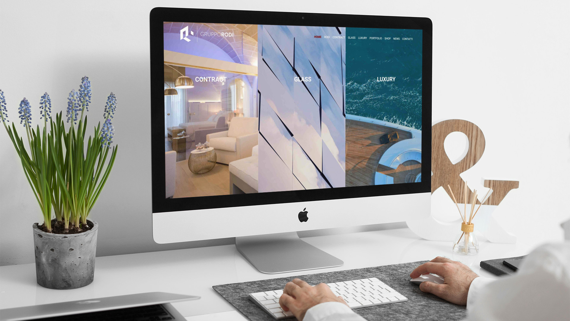 Sito ecommerce del Gruppo Rodi visualizzato su un iMac