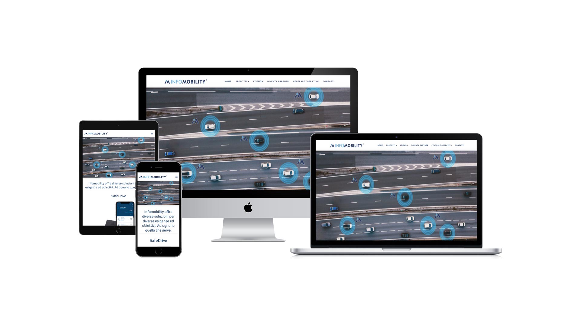 Mockup responsive crossbrowser multidevice del Sito Web Infomobility