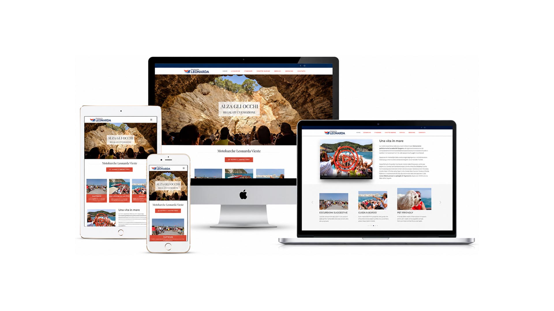 Mockup responsive crossbrowser del Sito Web MBLeonardavieste.it