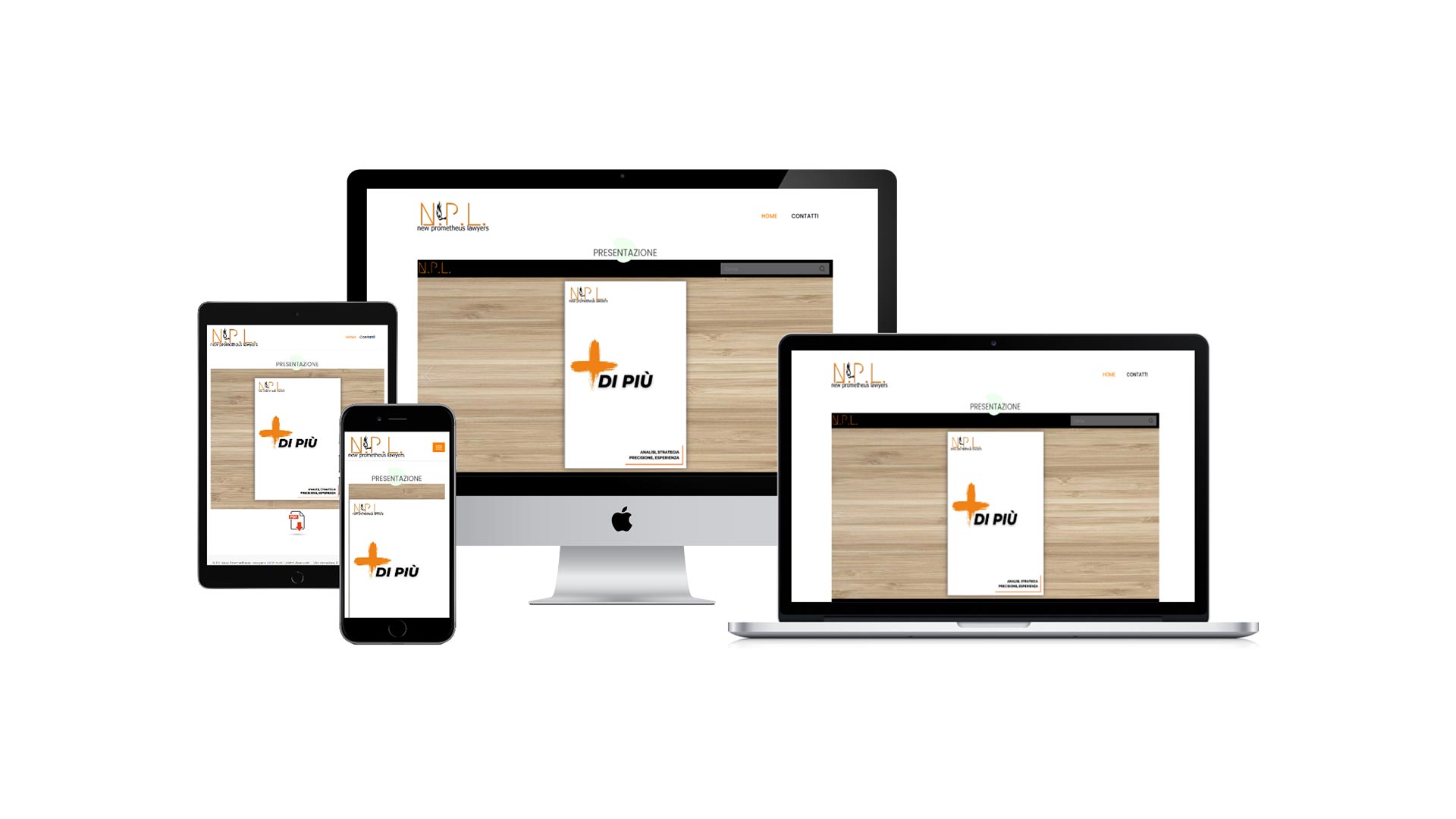 Mockup responsive crossbrowser del Sito Web NPL Legal