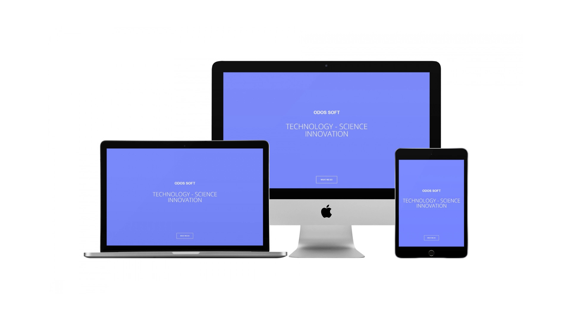 Mockup iMac iPad MacBook con Home Page responsive multi device del Sito Web di Odossoft