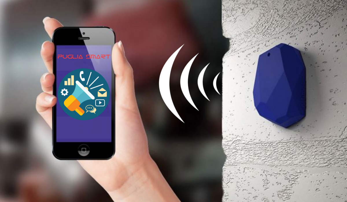 Beacon posizionato sulla parete apertura App Puglia Smart