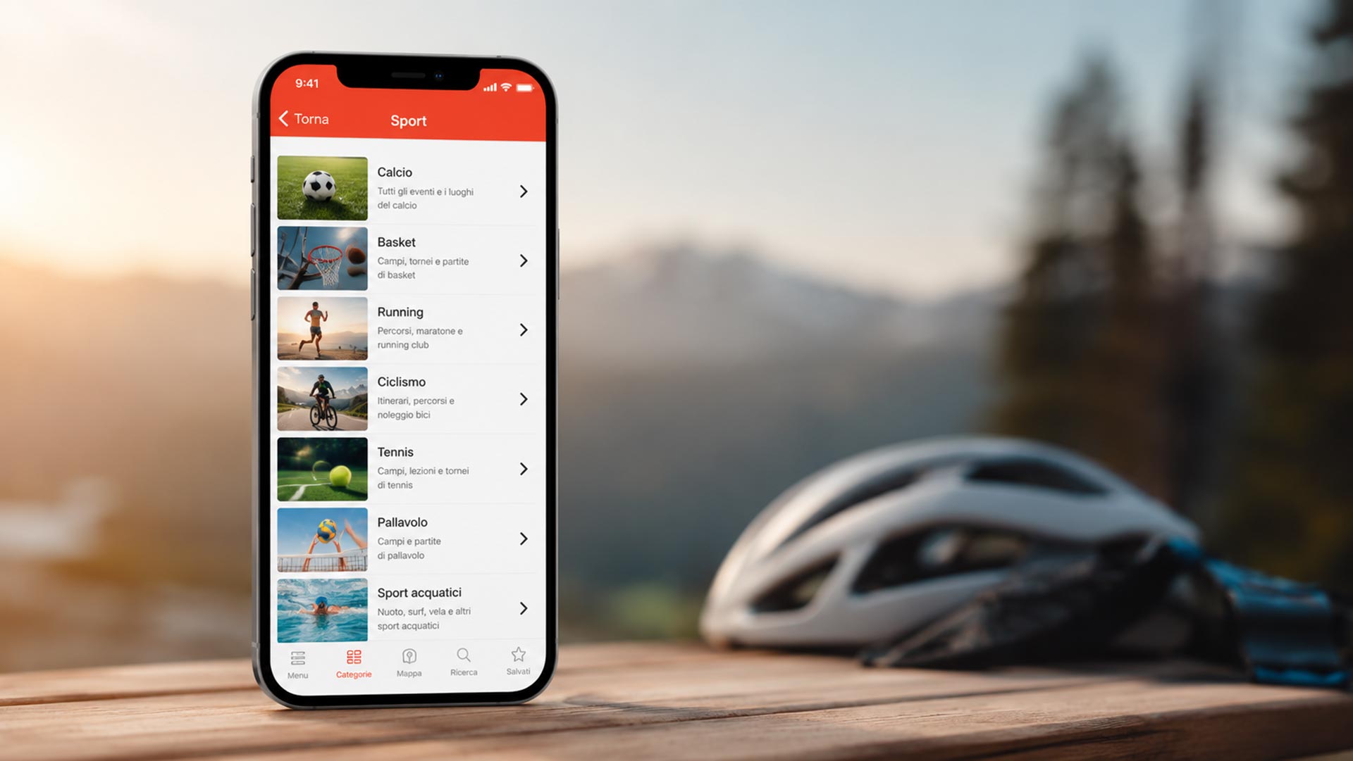 Elenco delle attività disponibili nell'app Tudu su smartphone