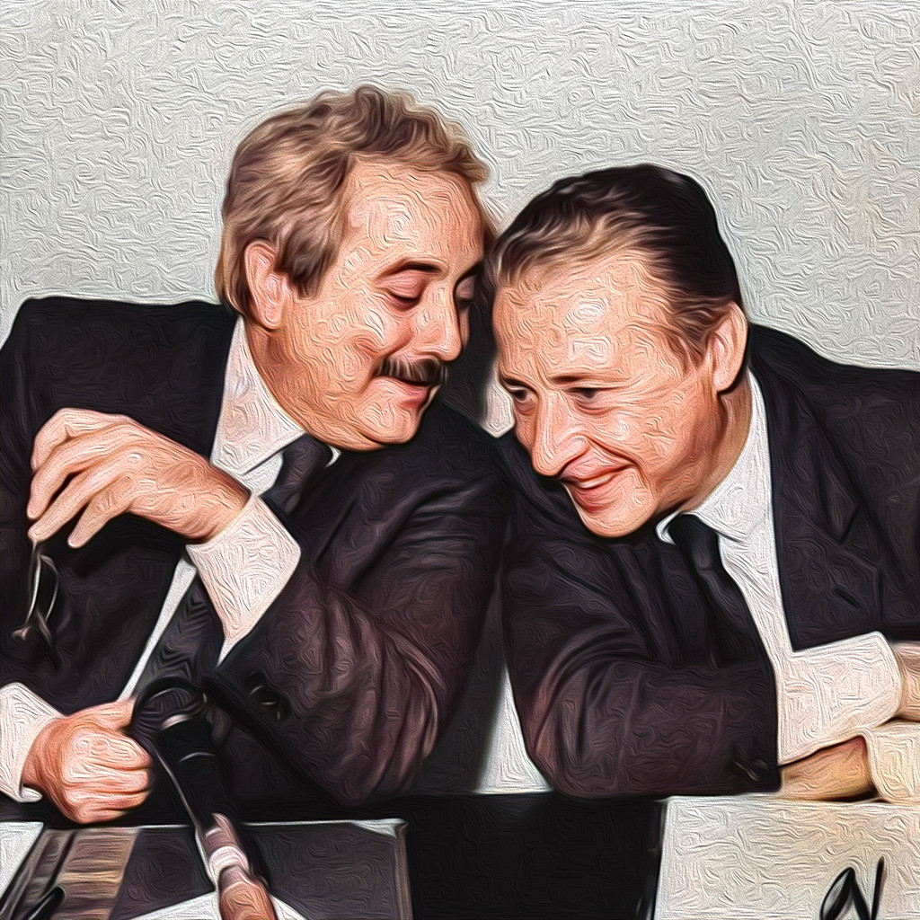 Giovanni Falcone e Paolo Borsellino con effetto pittorico