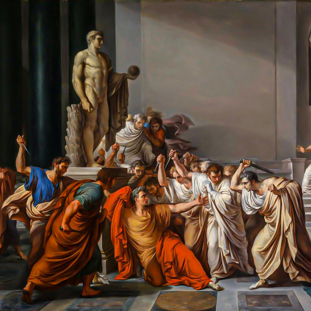Vincenzo Camuccini La morte di Cesare le idi marzo giulio cesare assassinato dai senatori