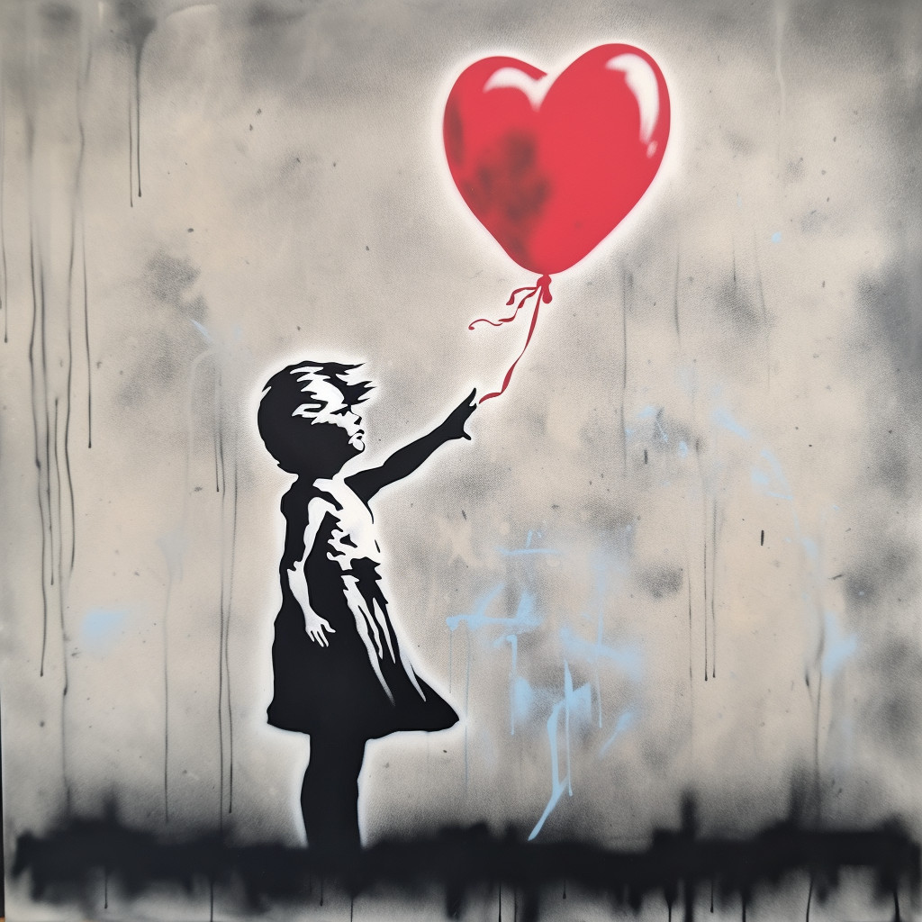 Bambina con pallone rosso opera di Banksy