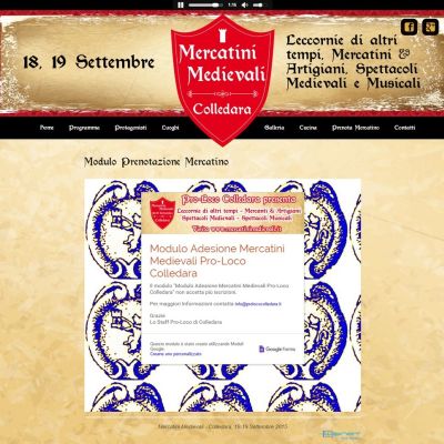 Modulo online per aderire ai Mercatini Medievali di Colledara
