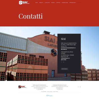Pagina contatti del sito internet della SIAI laterizi di Petacciato in Molise