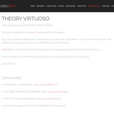Pagina Theory virtuoso del sito internet di Rossella Rubini