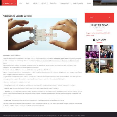 Pagina Alternanza scuola-lavoro del progetto Il Classico Per Te