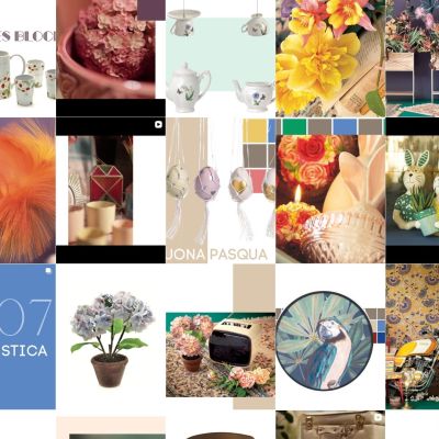 Feed Instagram Bruco con decorazioni pasquali, fiori e oggetti di design