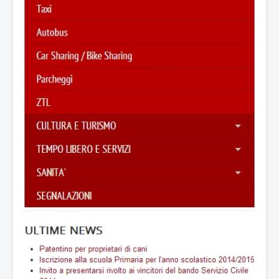 Pagina mobilità della Web Application del Comune di Cremona