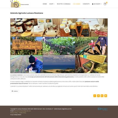 Pagina chi siamo sito internet E-commerce La Lumaca Rosetana