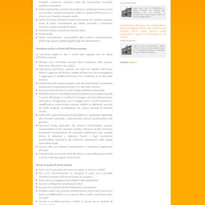 Pagina Servizi del sito internet di giambattista studio legale