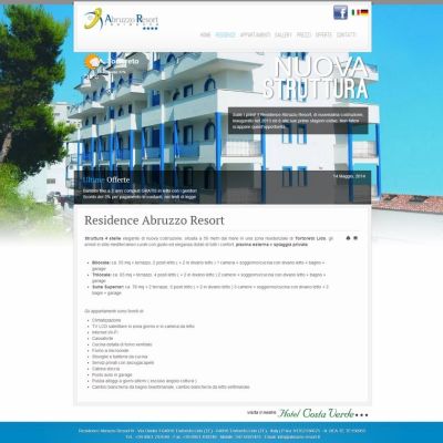 Pagina il residence del Sito Web Abruzzo Resort Residence Tortoreto