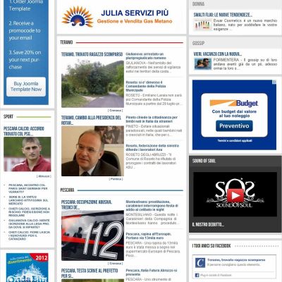 Home Page versione 2 del sito internet di Il Corriere D'Abruzzo