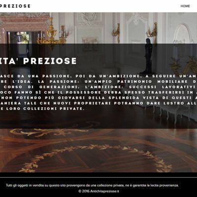 Home Page del sito internet di Antichità Preziose