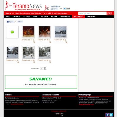 Pagina Notiziagini del sito internet Teramo News