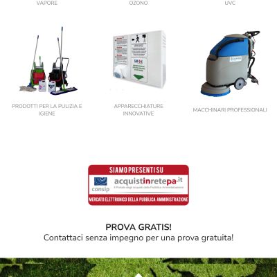 Pagina Prodotti del sito internet di Cleanter