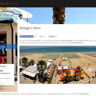 Pagina Spiaggia del sito internet di Bagno Oltremare di Roseto Degli Abruzzi