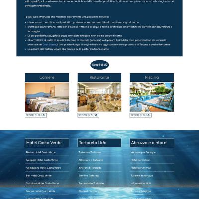 Pagina Cucina Abruzzese del sito internet dell'Hotel Costa Verde di Tortoreto
