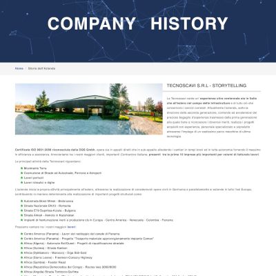 Pagina Storia del sito internet del gruppo Tecnoscavi