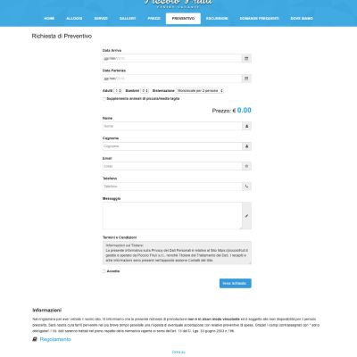 Pagina Preventivo del sito internet del Piccolo Friuli