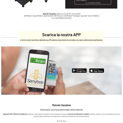 Home page del sito internet di SanyBee