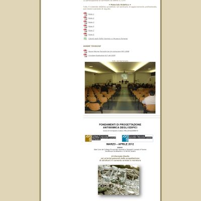 Pagina Corsi di Formazione del sito web di Andrea Di Mattia Ingegnere Civile