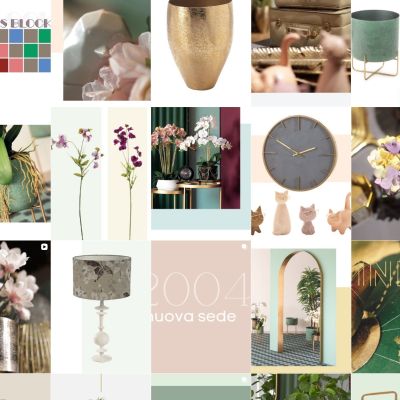 Feed Instagram Bruco con vasi, fiori artificiali e comunicazioni sulla nuova sede