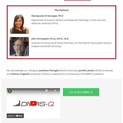 Pagina Autori del sito web di DMRS-Q Sort