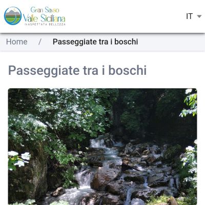 Schermata Passeggiata tra i boschi dell'App Valle del Gran Sasso Android Apple
