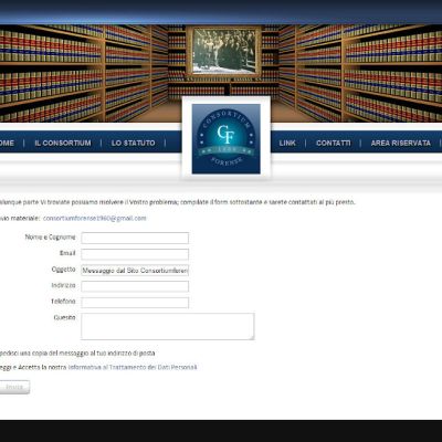Pagina Contatti del sito internet dell'associazione avvocati Consortium Forense
